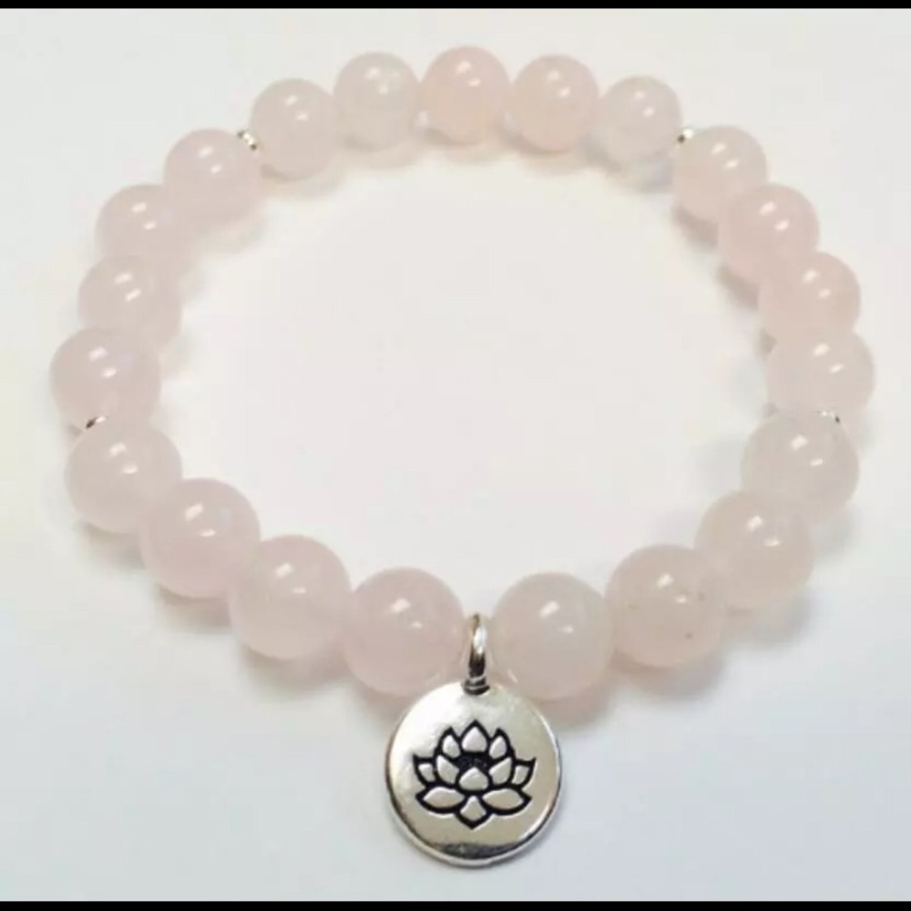 Rose Quartz Love Stone Lotus Bracelet